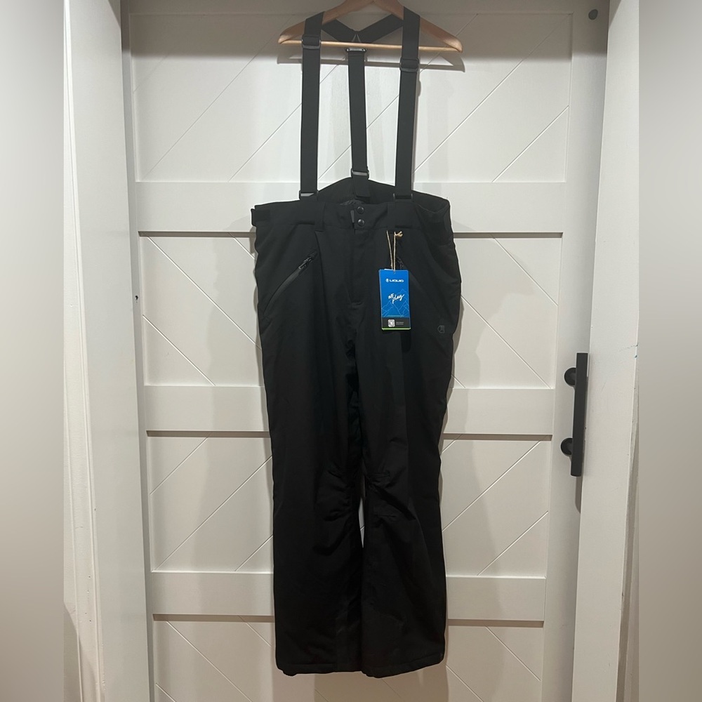 Men's Black Snowboarding Pants with Suspenders XL